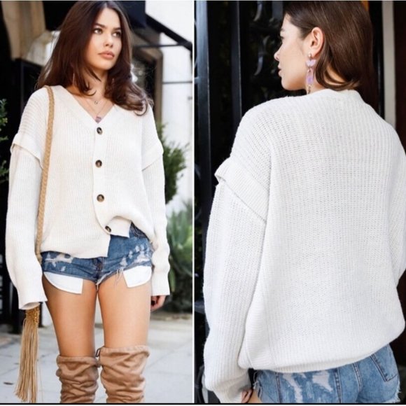 Oversized Button front Cardigan - Picture 2 of 4